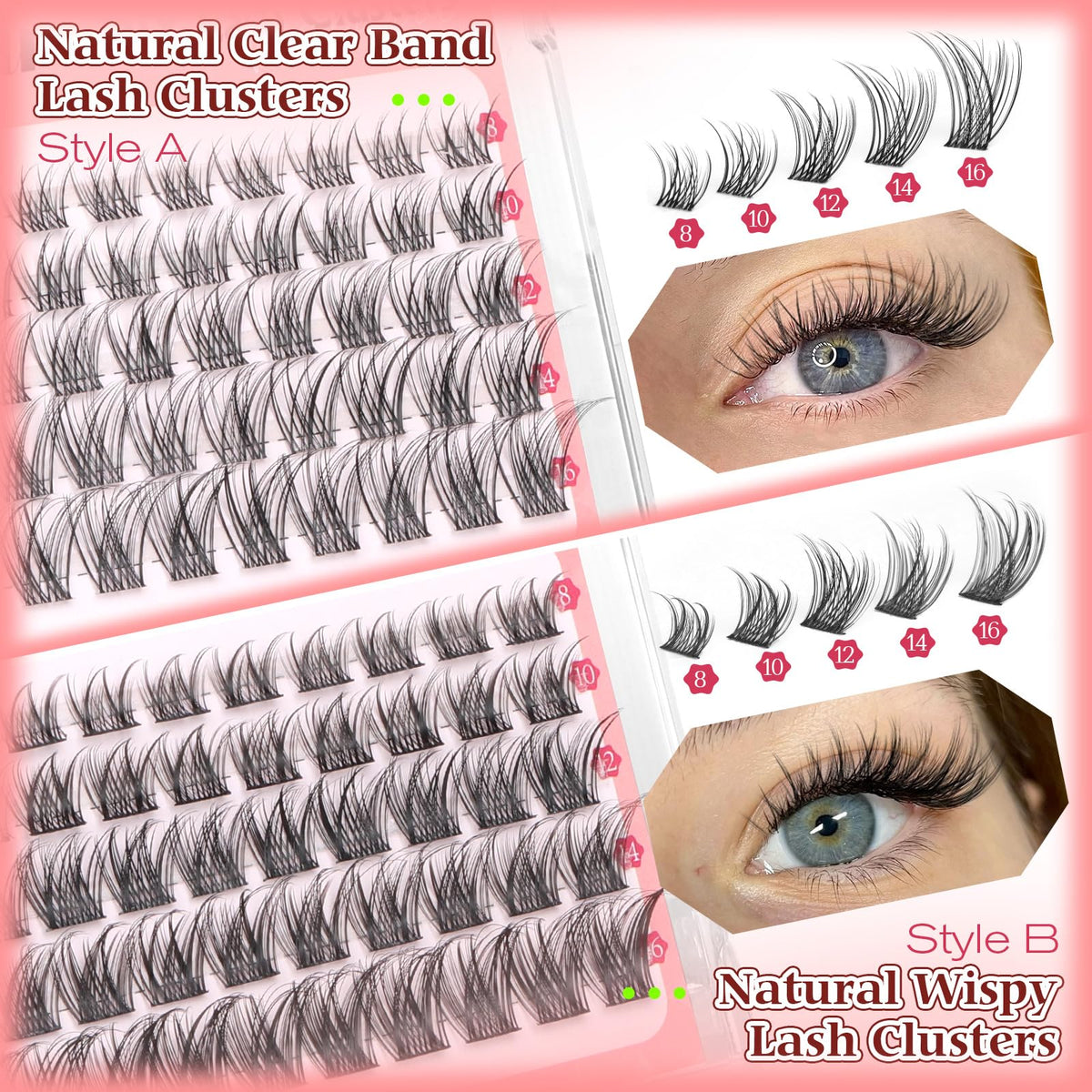 Cils calphdiar style A, naturel, avant application