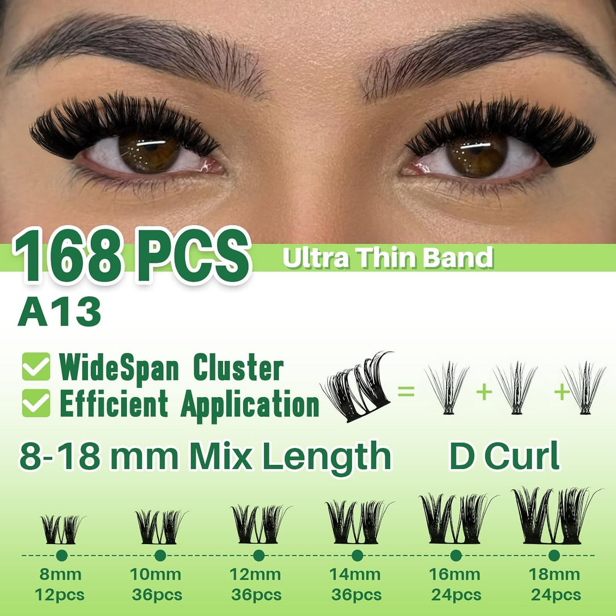 Cils cluster wispy LASHSUN avec bandeau discret