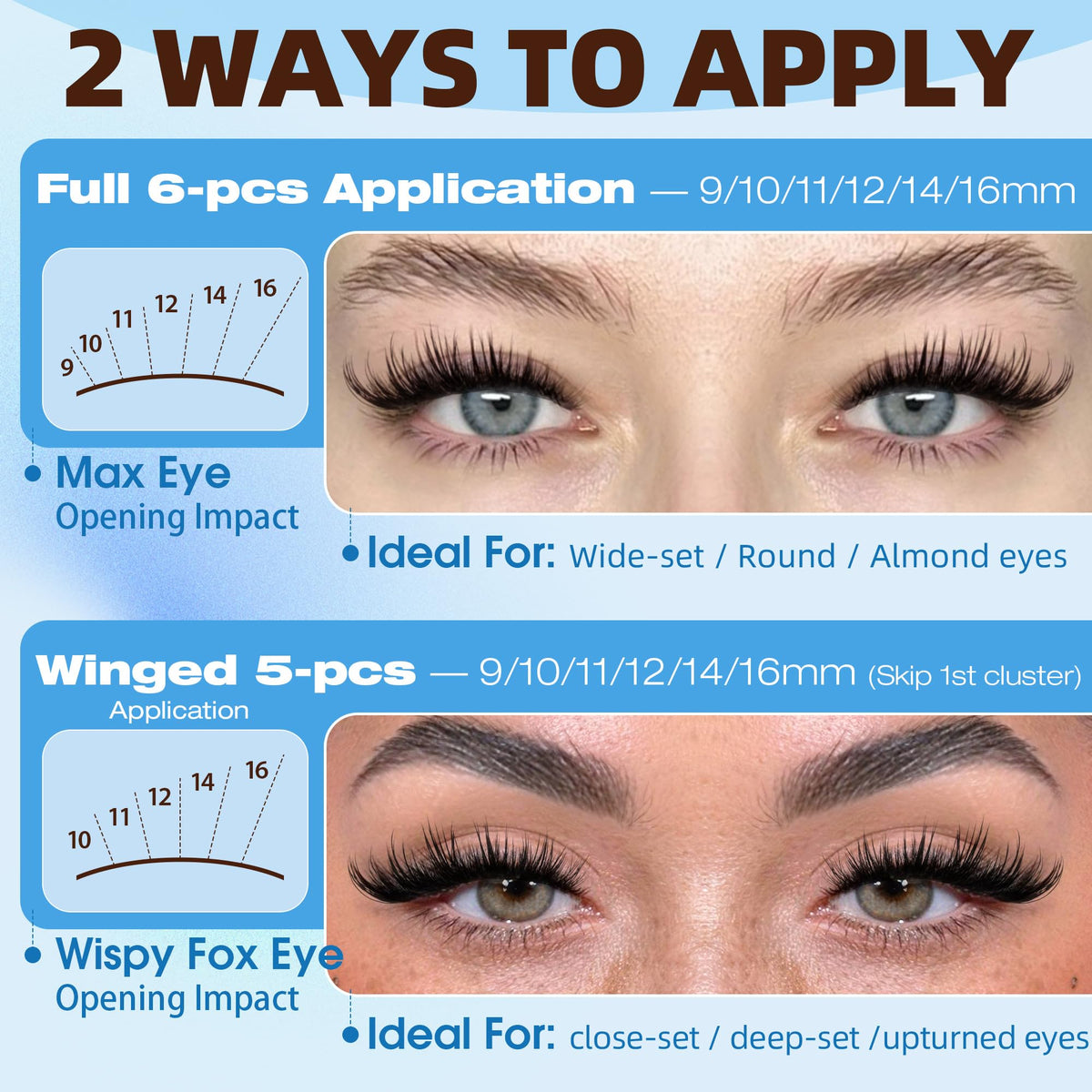Cils Eefofnn portés par un modèle avec un maquillage glamour