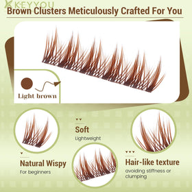 Cils en bandes claires du kit KEYYOU avec un effet naturel