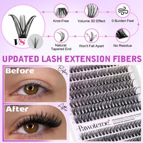 Cils en clusters 30D et 40D du kit Pawotence