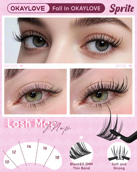 Cils en éclosion OKAYLOVE Sprite affichant leur texture légère