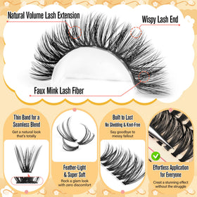 Cils en fleurs calphdiar montrant la texture et le volume