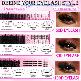Cils en fleurs YIDUO Spiky et styles variés dans le kit