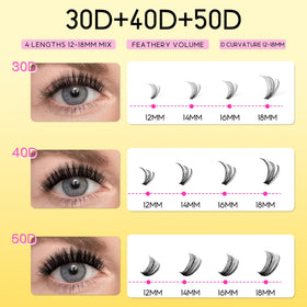 Cils en grappes 40D pour un effet doux