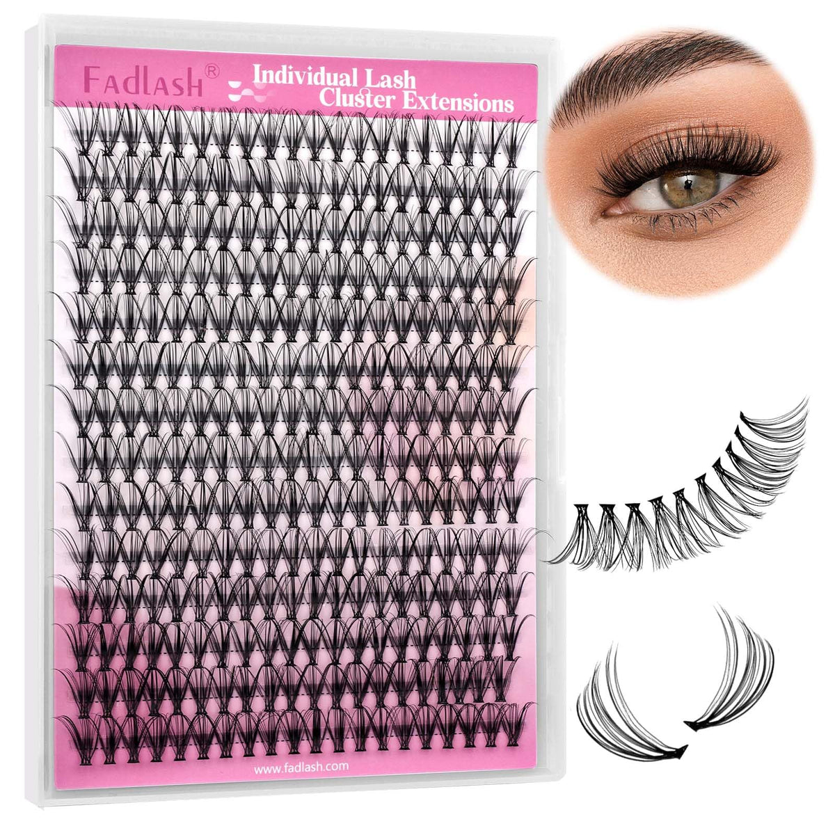 Cils en grappes FADLASH 20D D Curl, vue de face