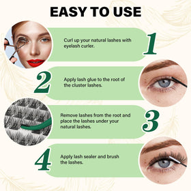 Cils en grappes KEYYOU D Curl 10mm en usage