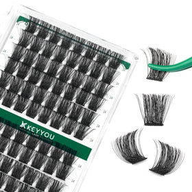 Cils en grappes KEYYOU D Curl 14mm sur plateau