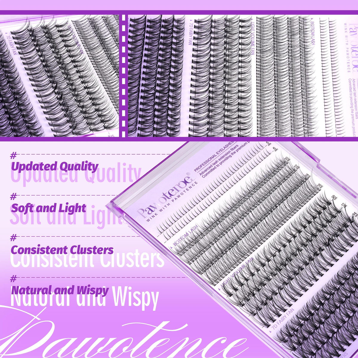 Cils en grappes Pawotence avec finition naturelle