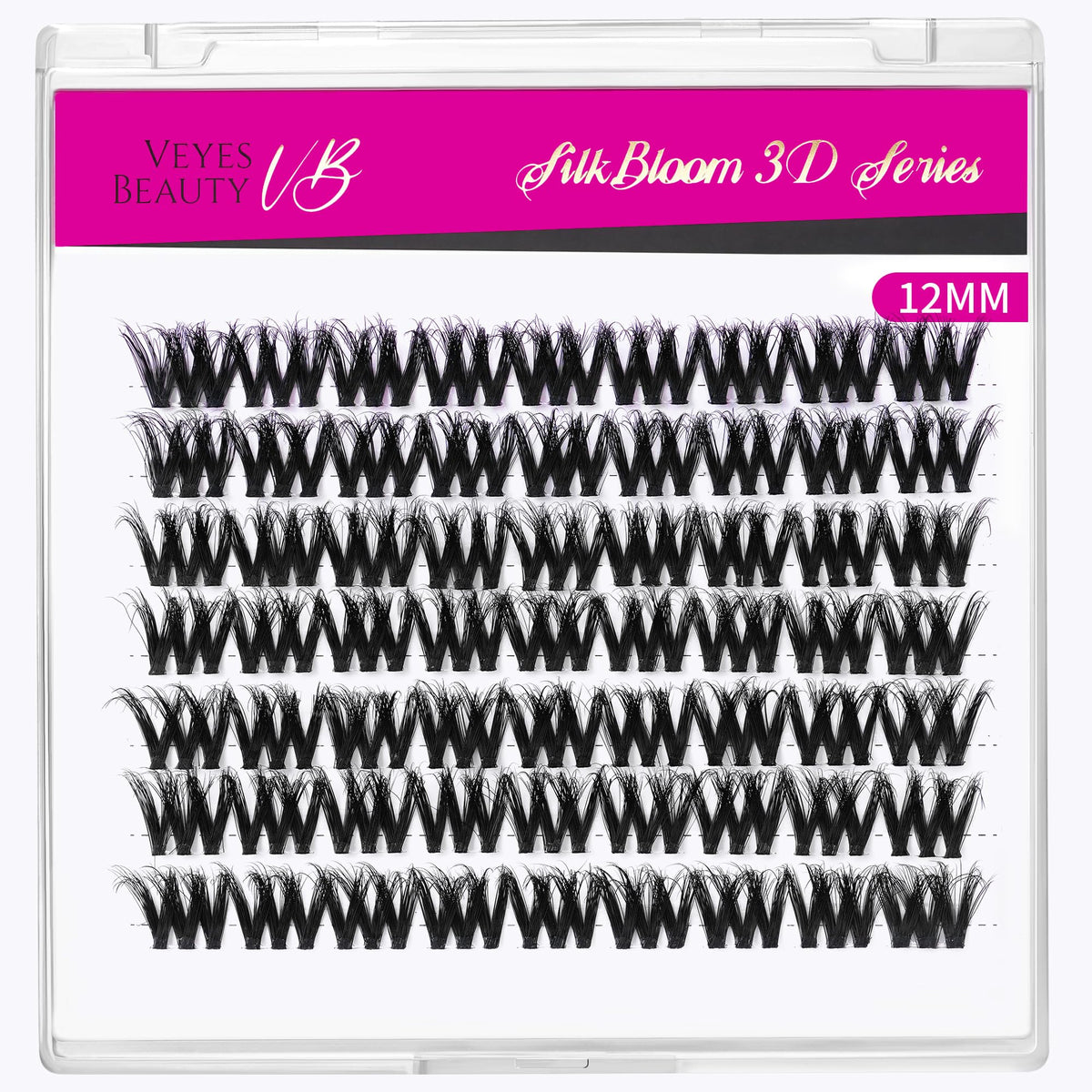 Cils en grappes VEYESBEAUTY 12mm avec outils d'application