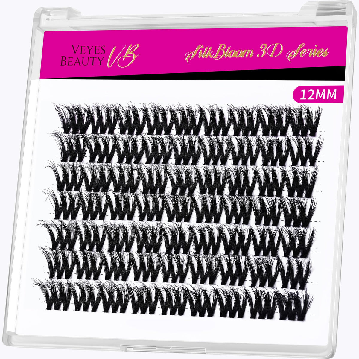 Cils en grappes VEYESBEAUTY 12mm en vue de face