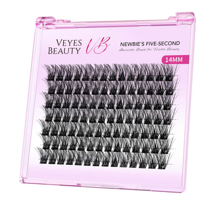 Cils en grappes VEYESBEAUTY 14mm vue de face dans leur emballage
