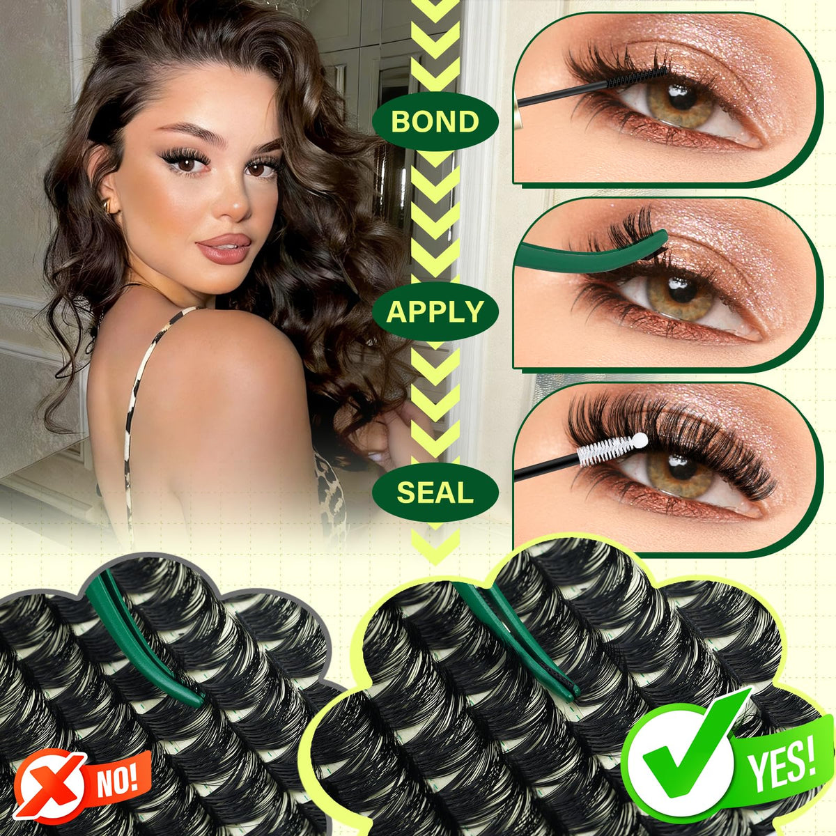 Cils en usage avec applicateur KEYYOU