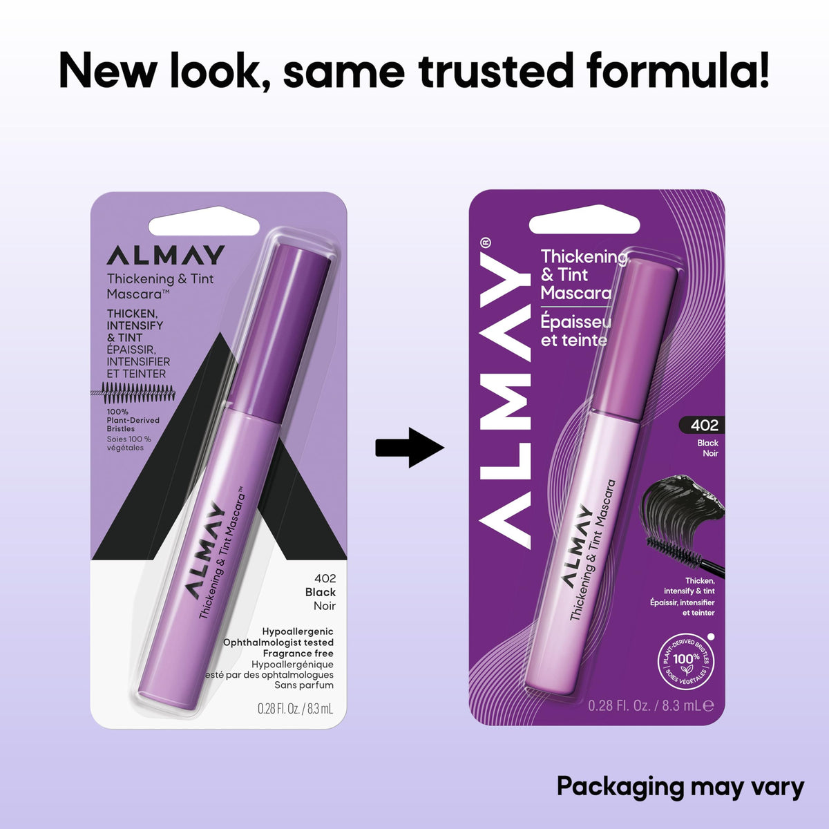 Cils épaissis et colorés avec Mascara Almay