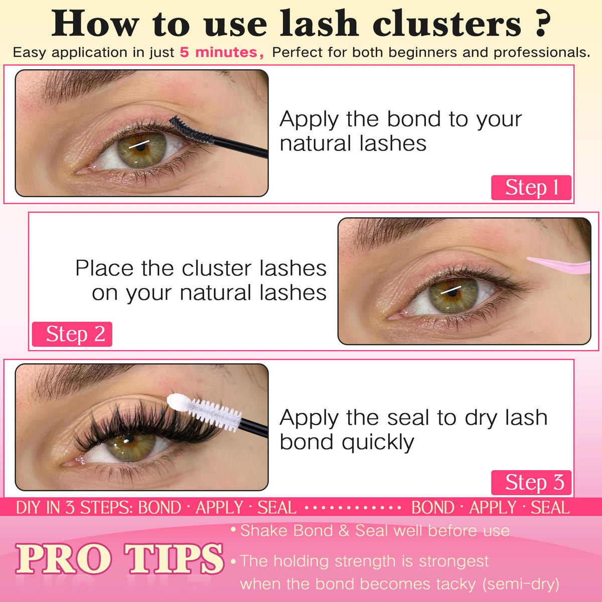 Cils FANXITON avec effet volumineux sur les yeux d'un modèle