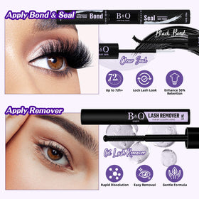 Cils fluffy B&Qaugen avec différentes longueurs