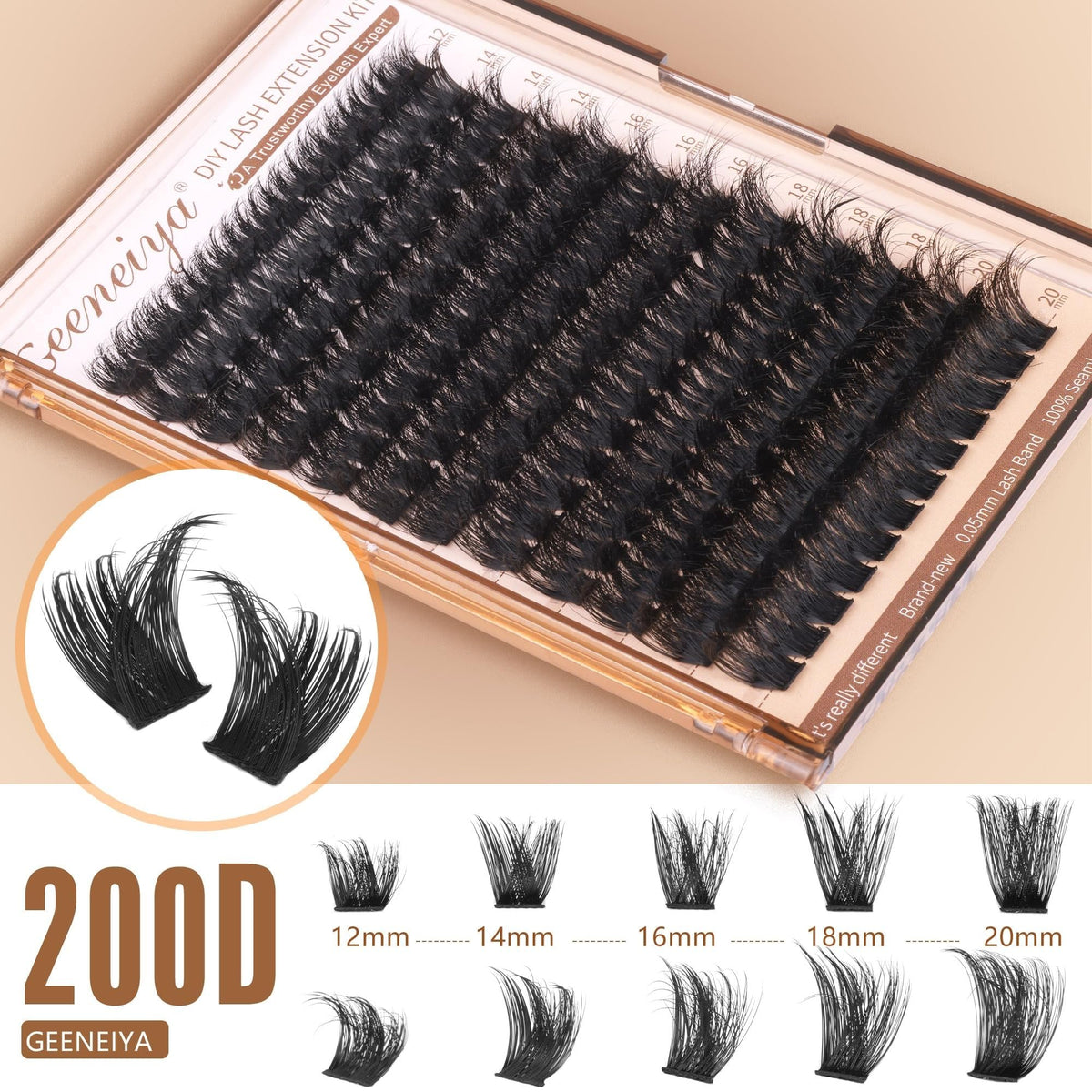 Cils Geeneiya 200D en finition matte noire