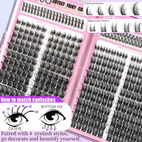 Cils individuels du kit YIDUO montrant différentes longueurs