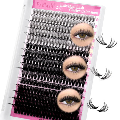 Cils individuels FADLASH 300 pcs dans un emballage avec différentes longueurs