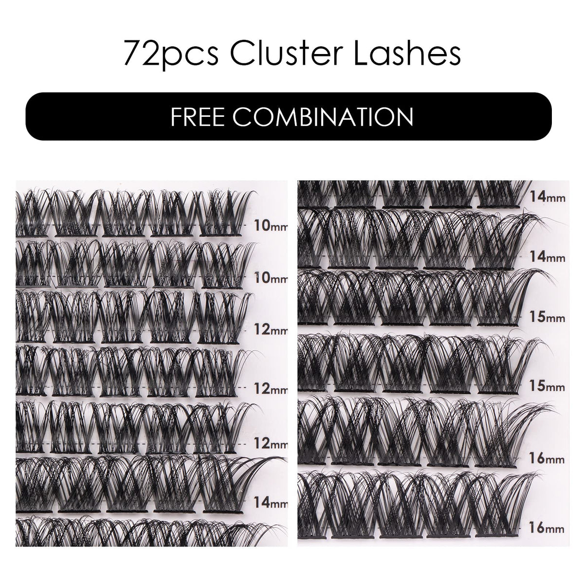 Cils individuels Magnetic SL en différentes longueurs de 10mm à 16mm