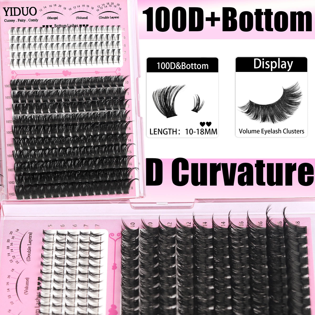 Cils individuels YIDUO de différentes longueurs et styles