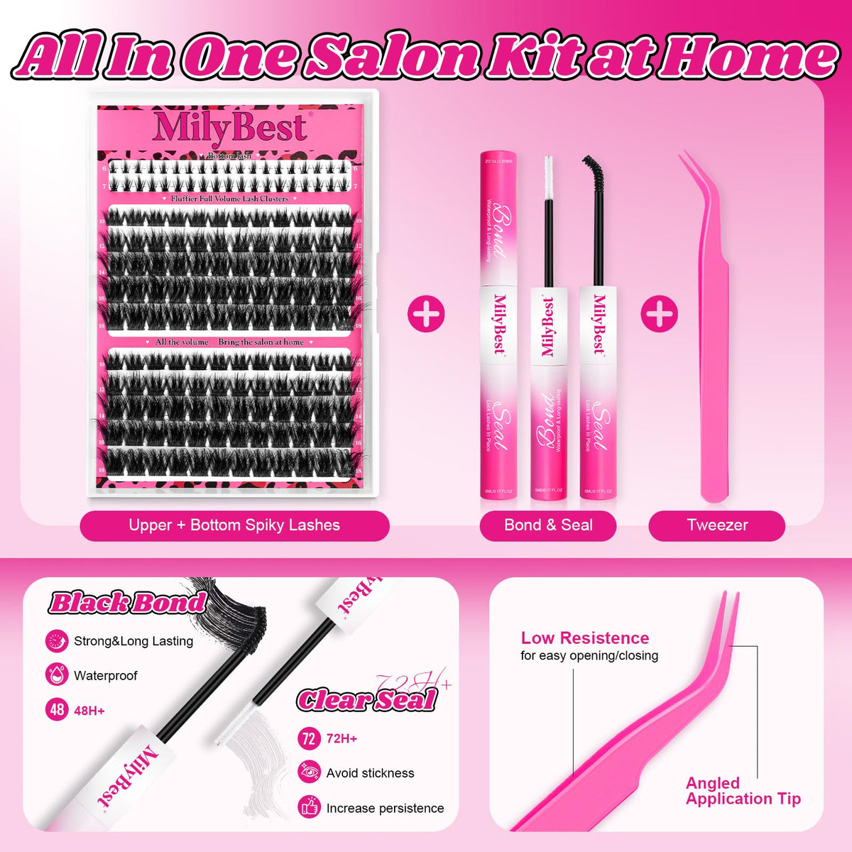 Cils inférieurs spiky MilyBest pour un regard élargi