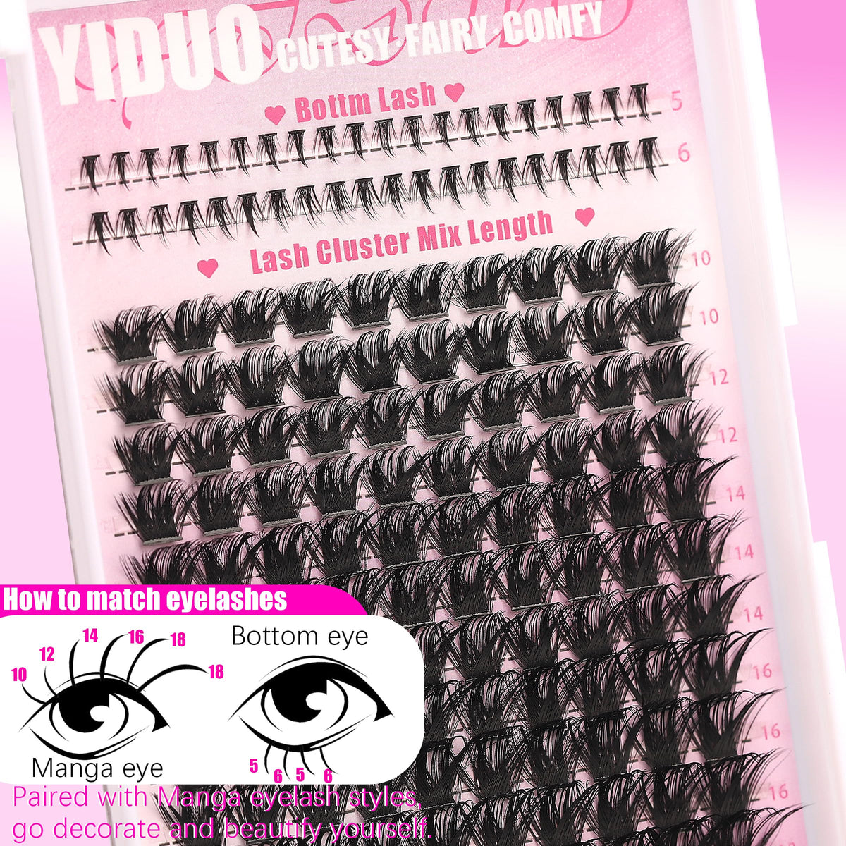 Cils inférieurs YIDUO avec applicateur et colle
