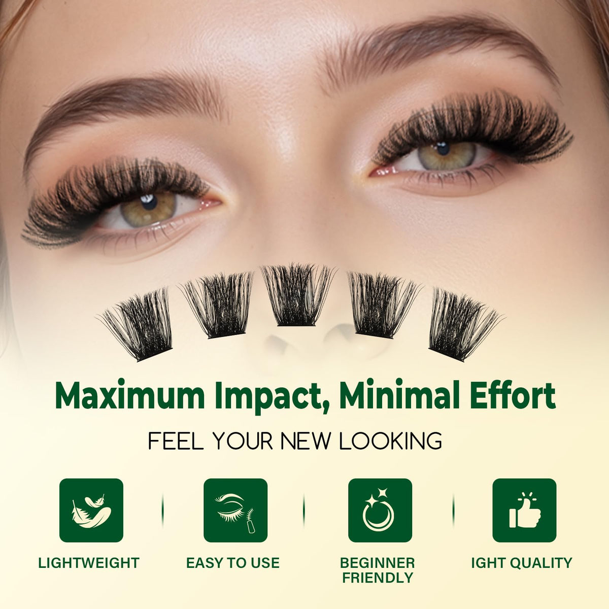 Cils KEYYOU en application sur un modèle