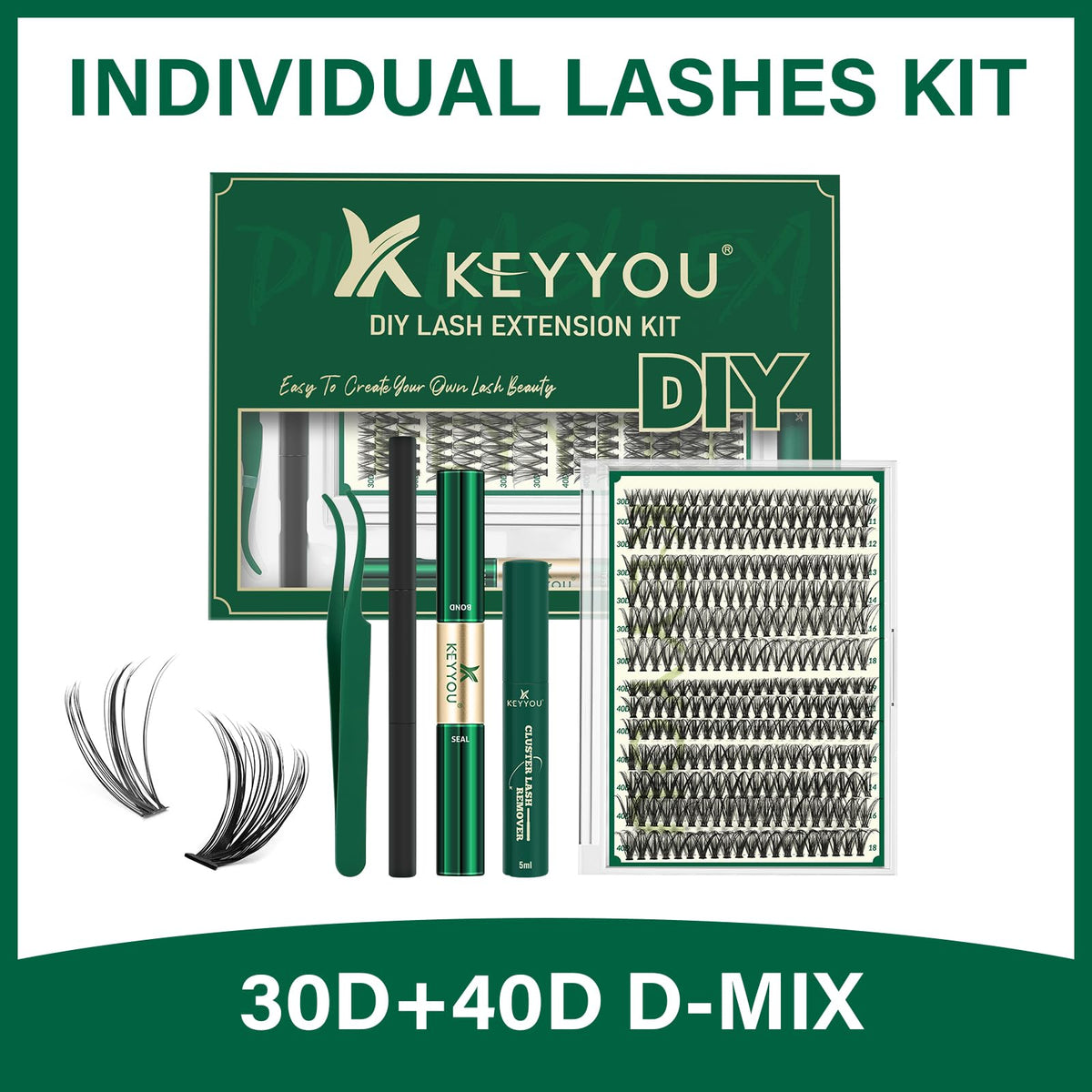 Cils KEYYOU en application sur un modèle