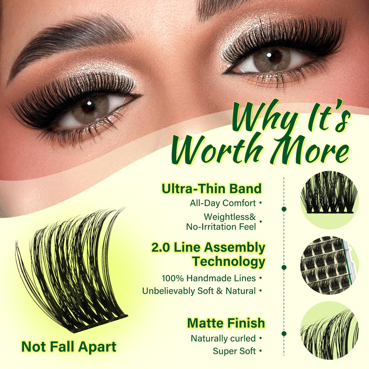 Cils KEYYOU en fibres ultra-fines montrant une texture naturelle