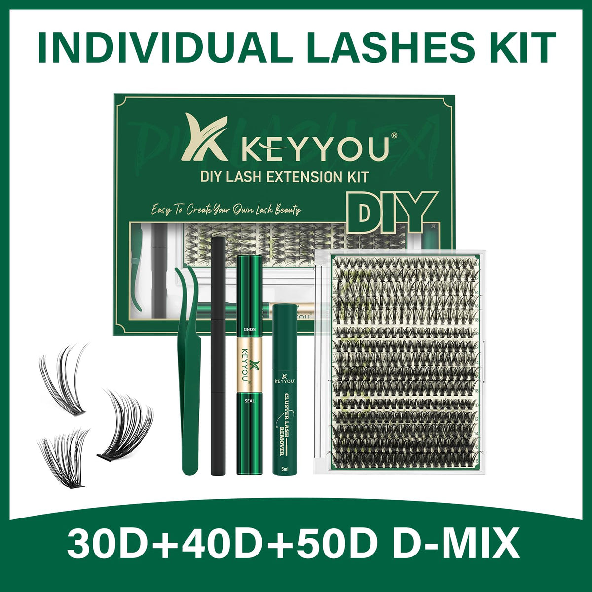 Cils KEYYOU exposés sur un fond neutre
