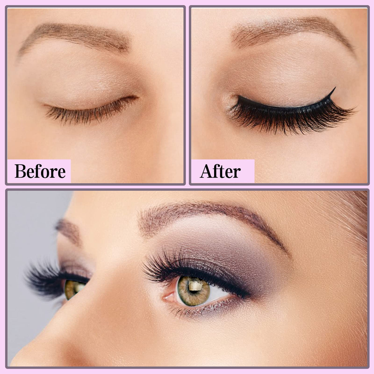 Cils magnétiques KATGE posés sur les yeux