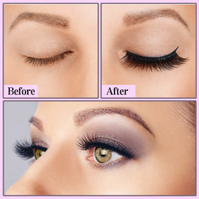 Cils magnétiques KATGE posés sur les yeux