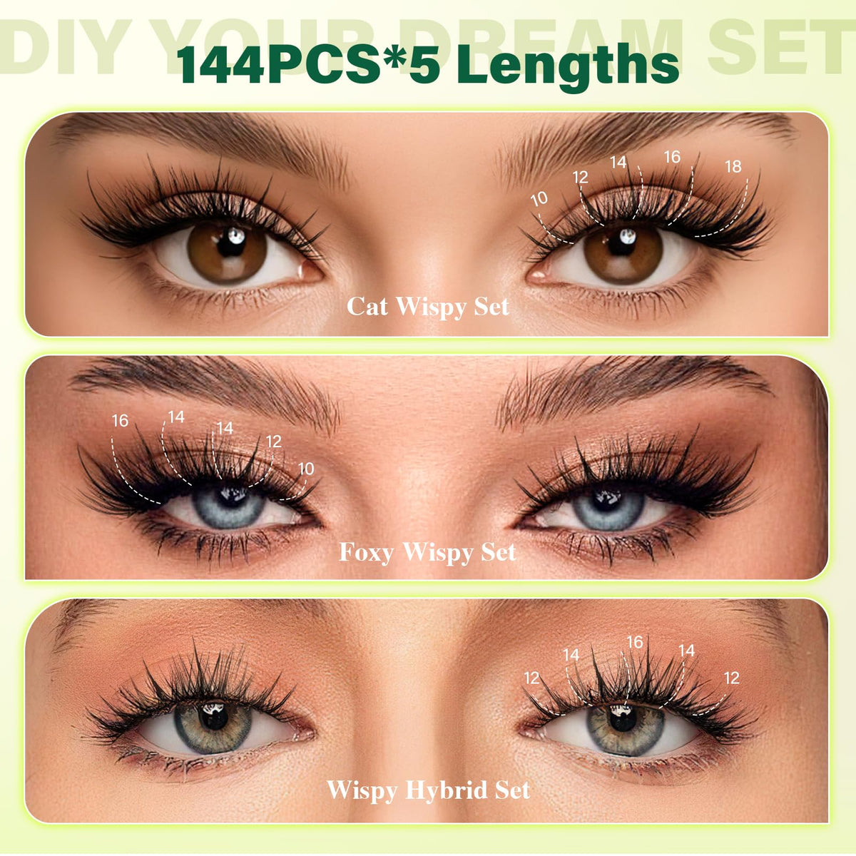 Cils Manga KEYYOU avec effet fluffy et wispy sur un modèle