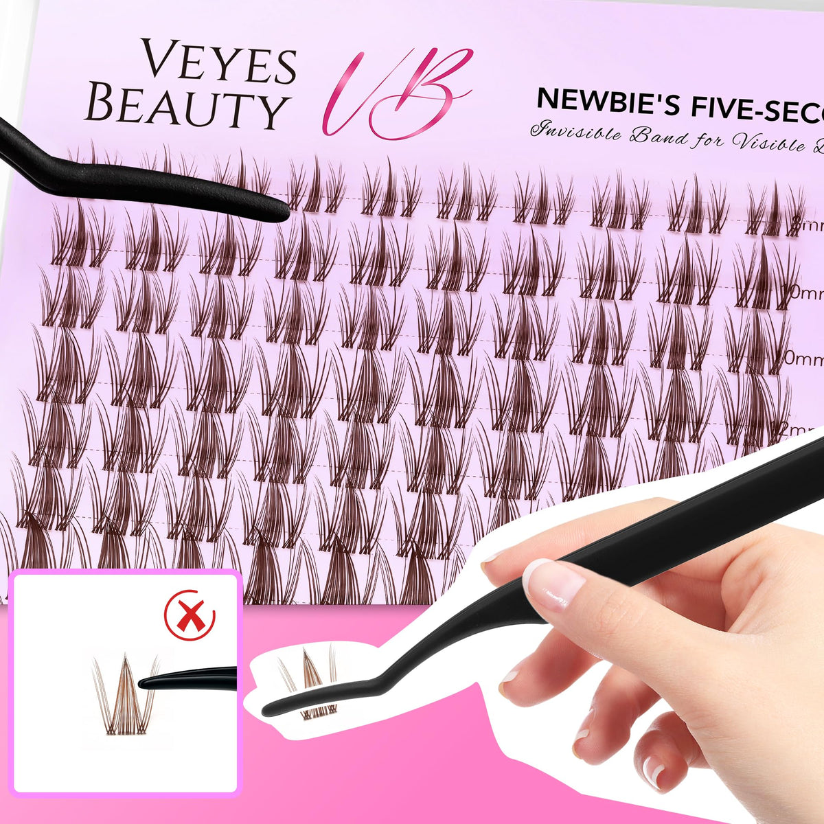 Cils Manga Marron VEYESBEAUTY montrant la texture