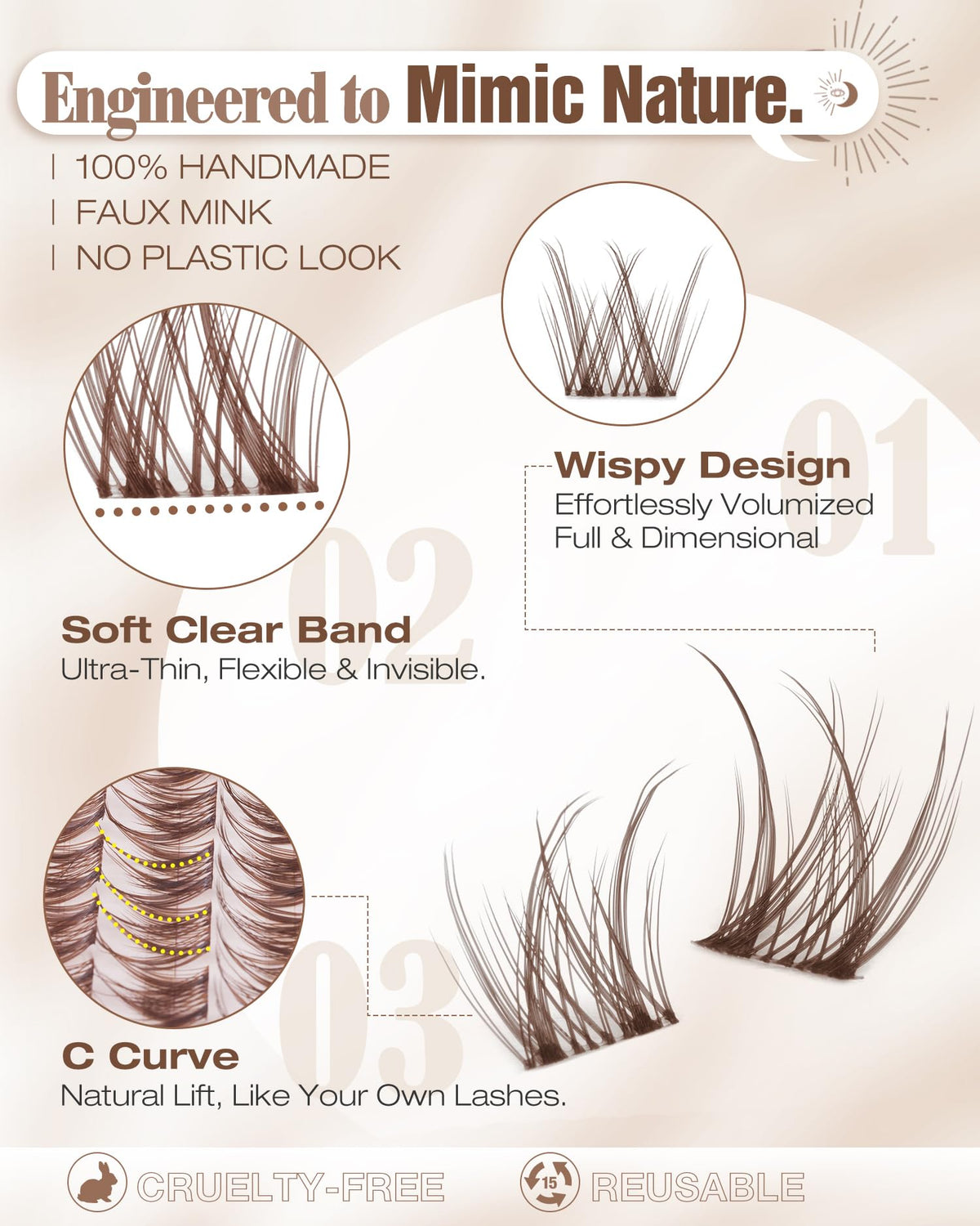 Cils marron Mavphnee en situation d'utilisation quotidienne