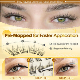 Cils Mavphnee B Curve appliqués sur un œil