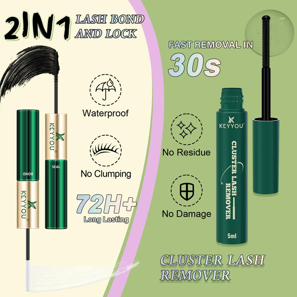 Cils naturels avec le kit Angel A01 de KEYYOU
