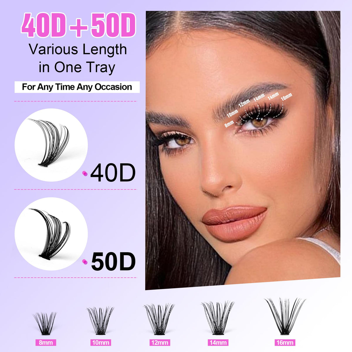Cils Pawotence appliqués sur un modèle avec un regard glamour