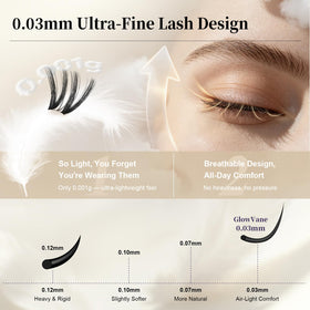 Cils Vania GlowVane appliqués sur un modèle