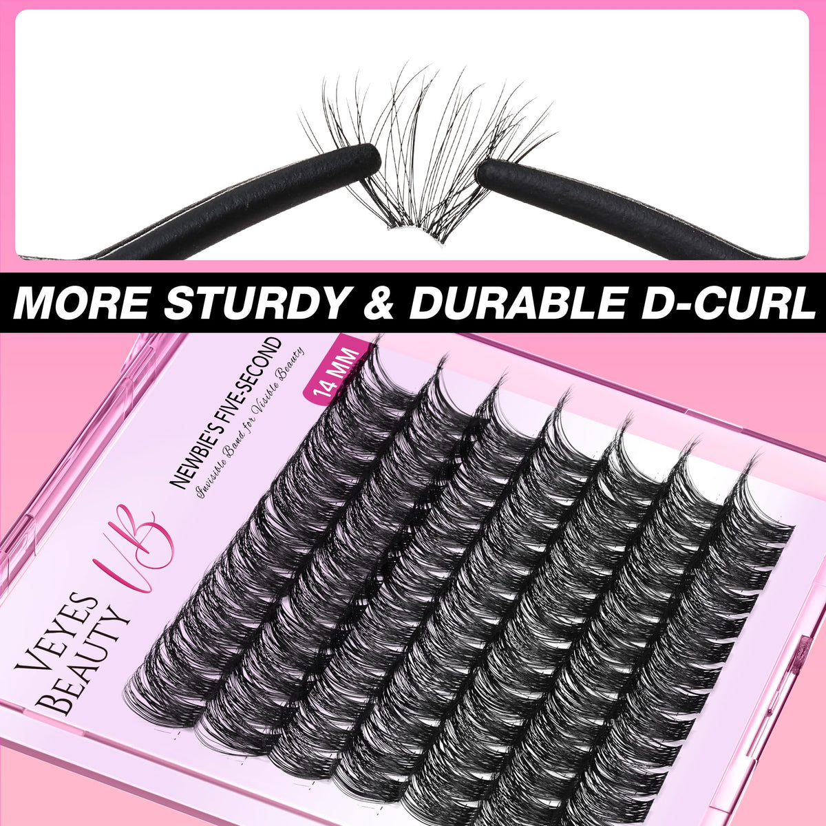 Cils VEYESBEAUTY 14mm, présentation sur fond neutre
