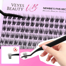 Cils VEYESBEAUTY à côté de produits de maquillage