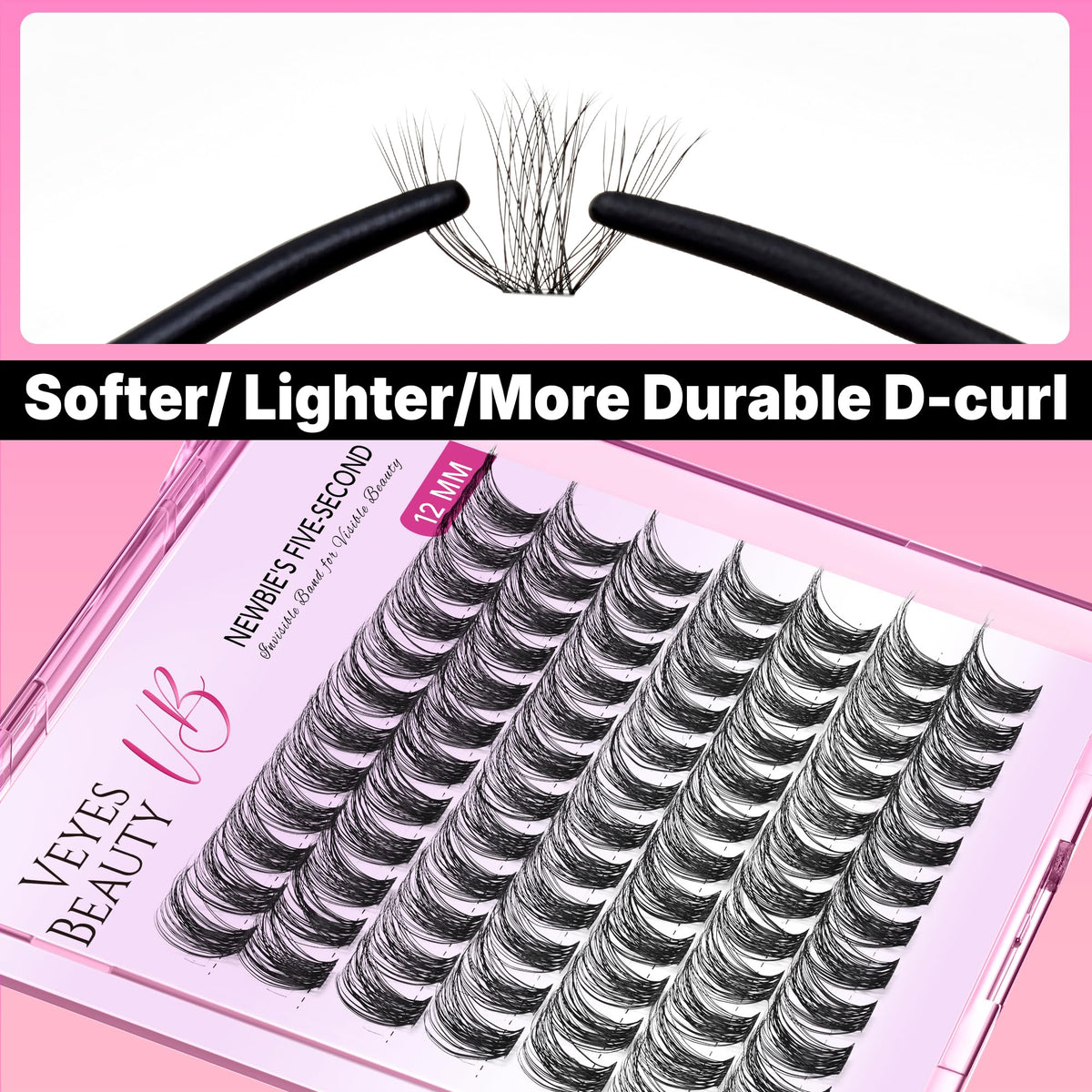 Cils VEYESBEAUTY Bomb portés sur des yeux maquillés