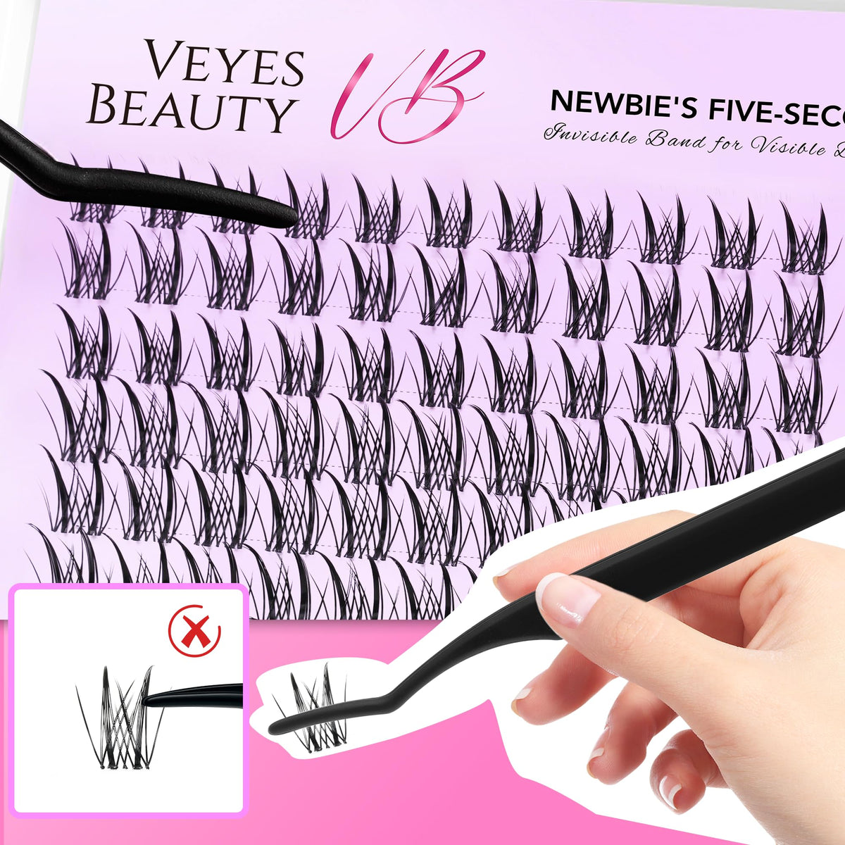 Cils VEYESBEAUTY montrant la texture douce et légère