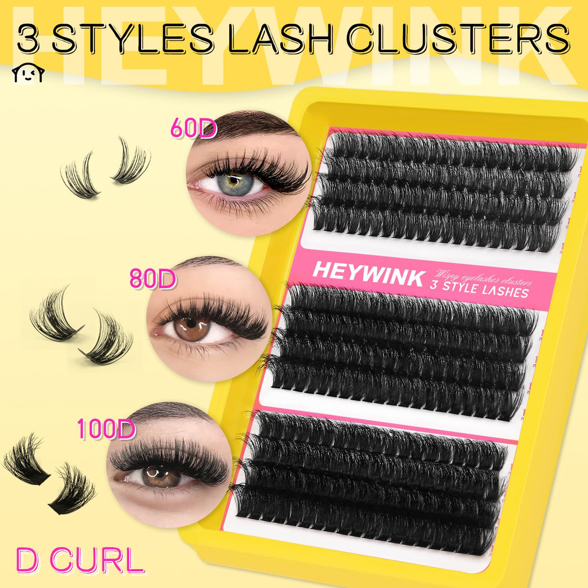 Cils volumineux et légers du kit HEYWINK