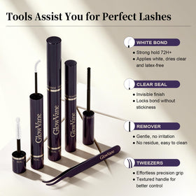 Cils wispy du kit GlowVane présentés élégamment