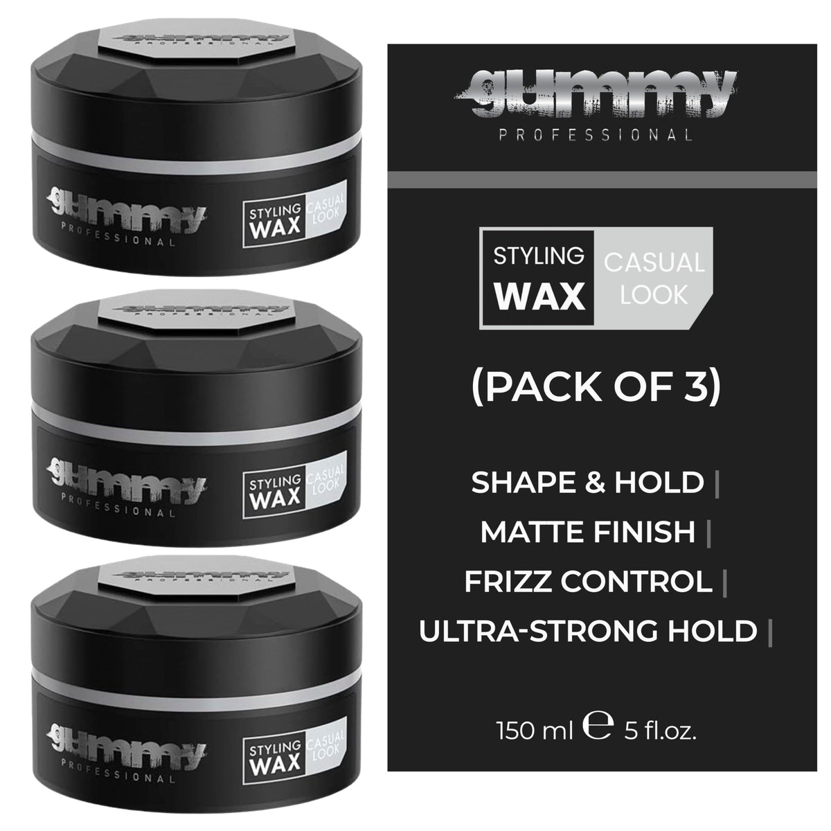 Cire coiffante Gummy 150 ml vue avant avec texture mate
