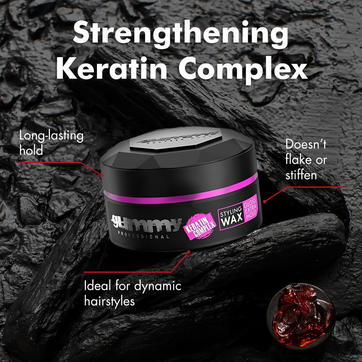 Cire coiffante Gummy avec des ingrédients naturels