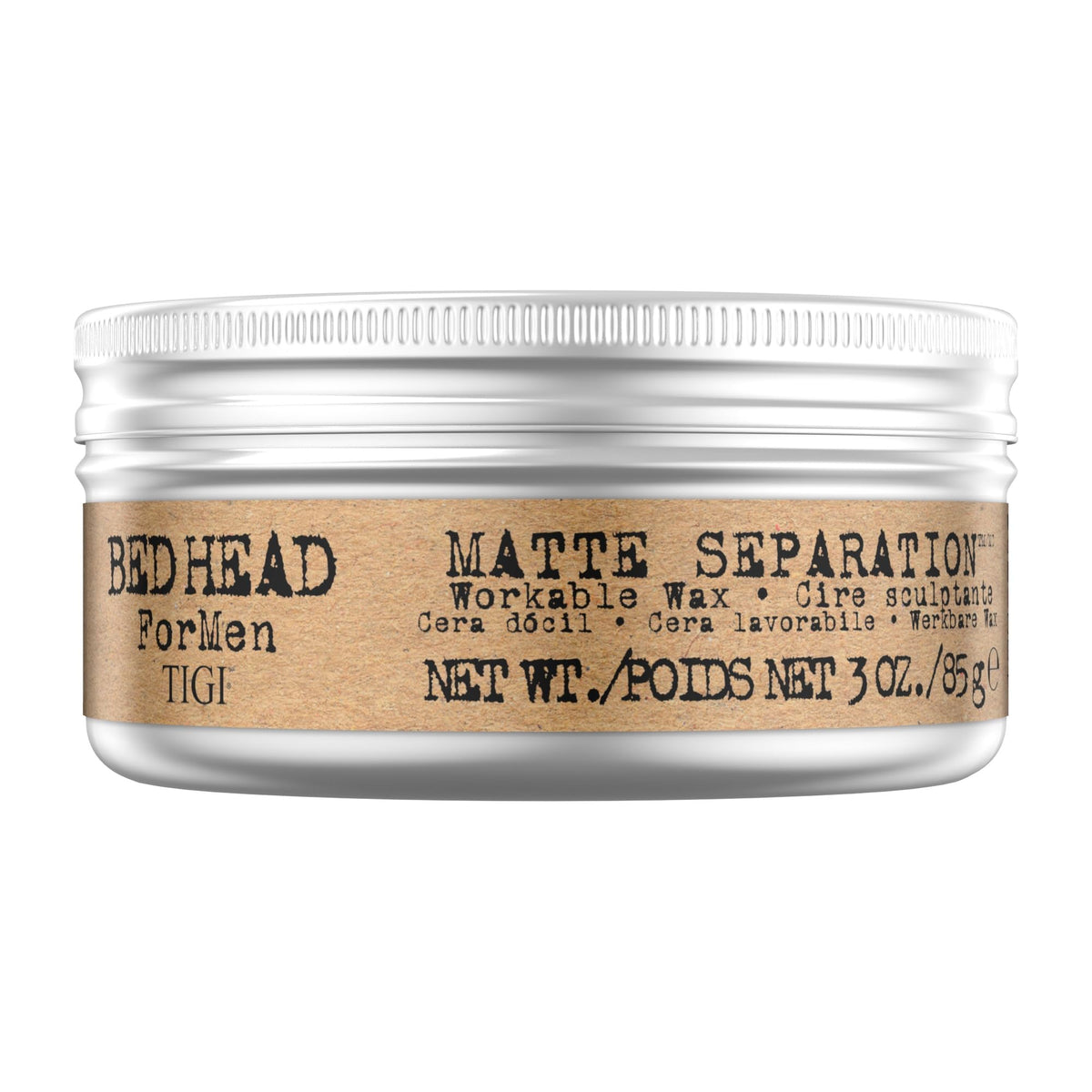 Cire de coiffage mat TIGI pour hommes 90g, vue avant avec texture mate