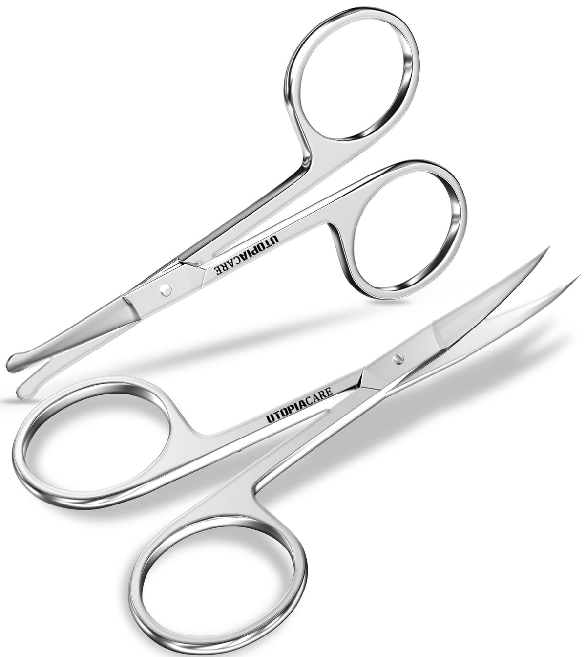 Ciseaux à sourcils Utopia Care en acier inoxydable, vue de face